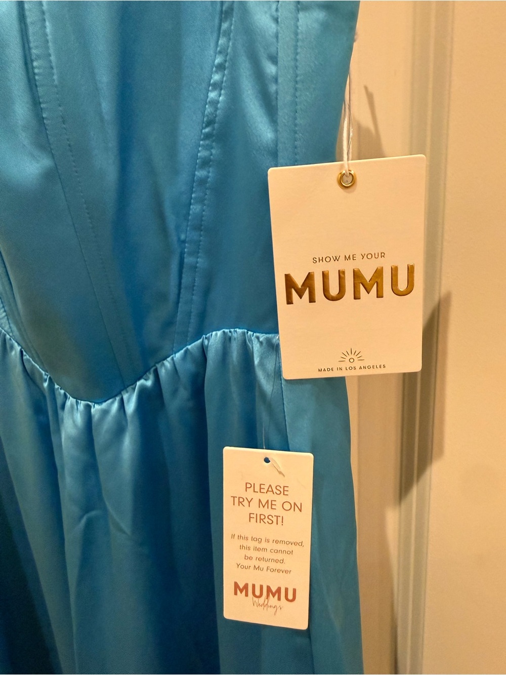 Show Me Your MuMu Square-Neck Maxi Dress in Azure Blue Luxe - Picture 6 of 8